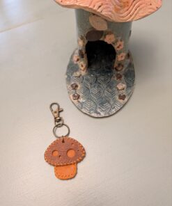 Adorable Mushroon Leather Purse Charm-#796