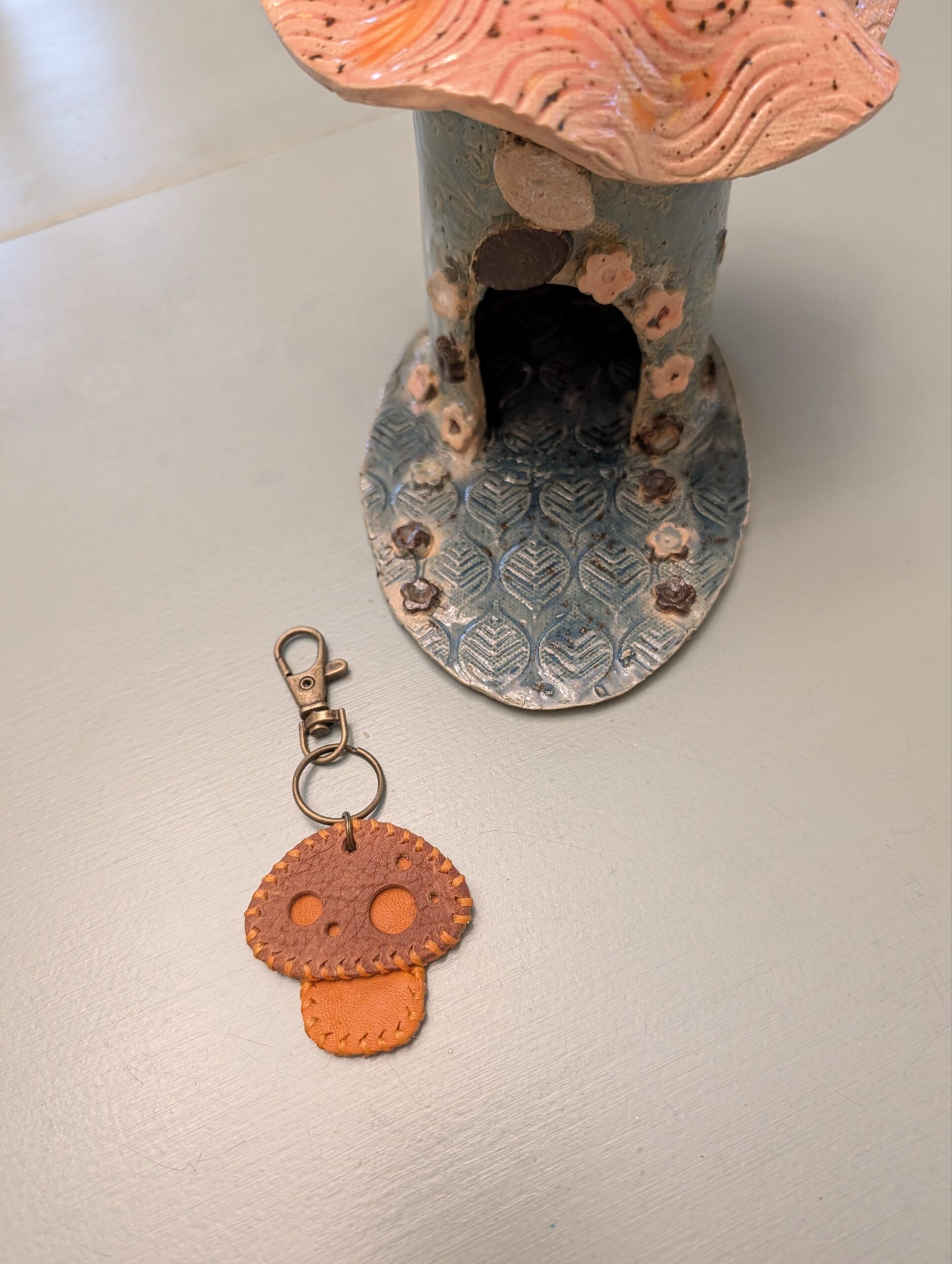 Adorable Mushroon Leather Purse Charm-#796