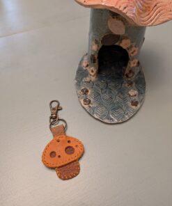 Adorable Mushroon Leather Purse Charm-#795