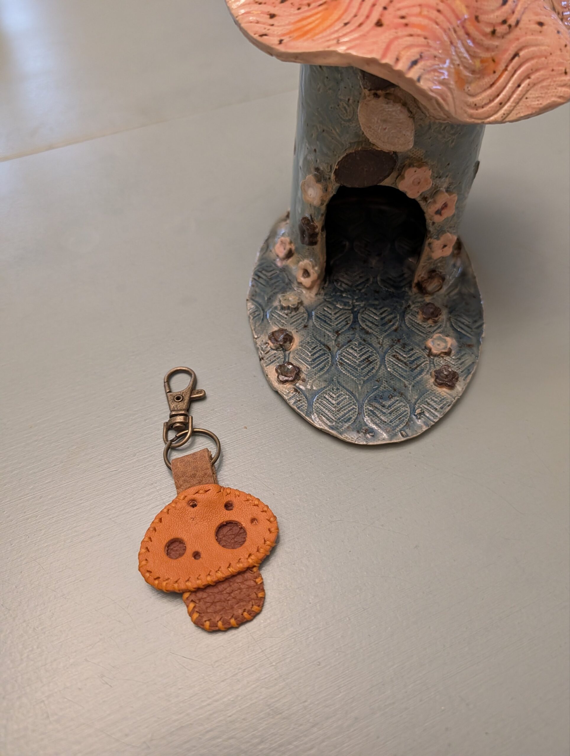 Adorable Mushroon Leather Purse Charm-#795
