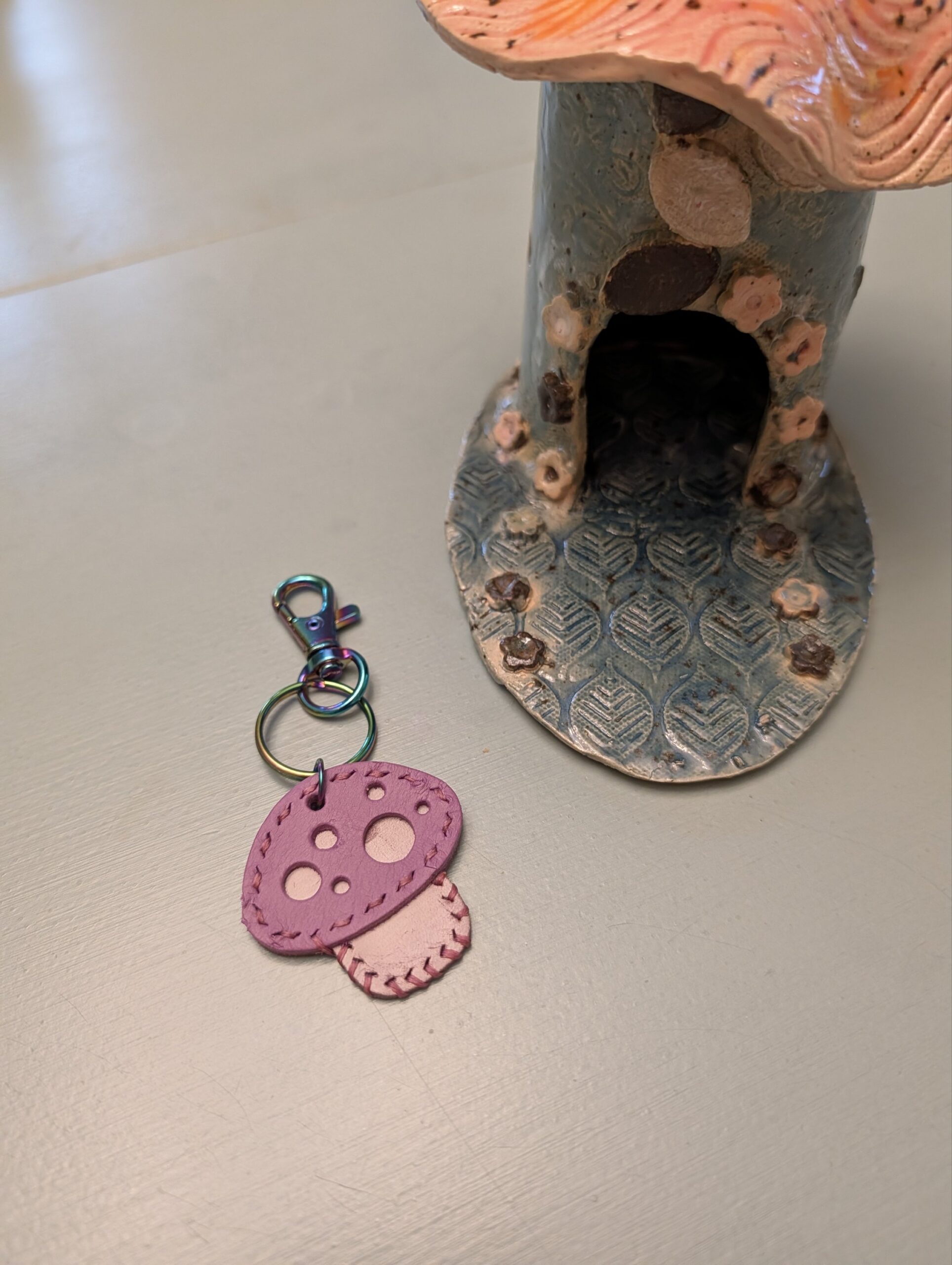 Adorable Mushroon Leather Purse Charm-#800