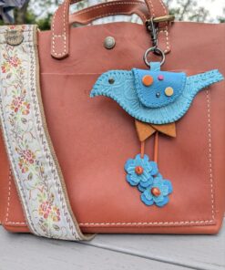 Alternative view of Hand Stitched Bird Coin Leather Purse Charm-#815