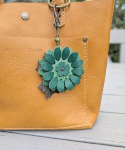 Flower Power Leather Purse Charm-#817