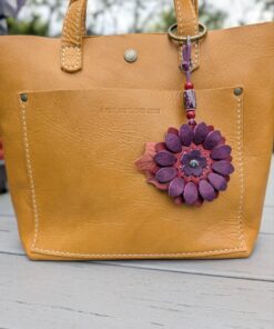 Alternative view of Flower Power Leather Purse Charm-#816