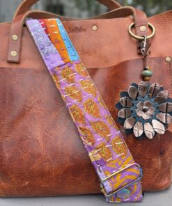 Alternative view of Flower Power Leather Purse Charm-#818