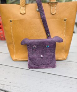 Puppy Leather Purse Pouch Wristlet-#820