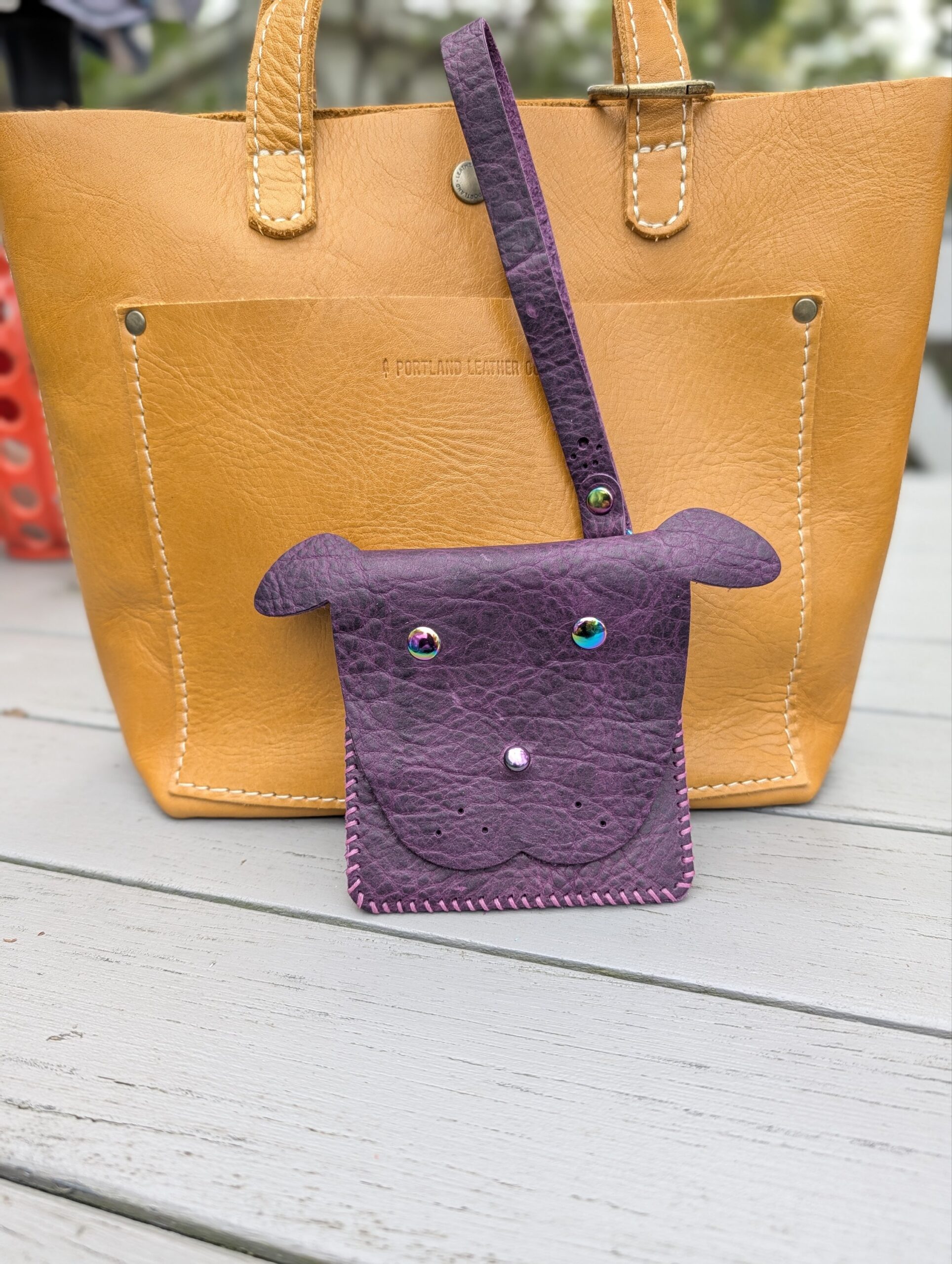 Puppy Leather Purse Pouch Wristlet-#820