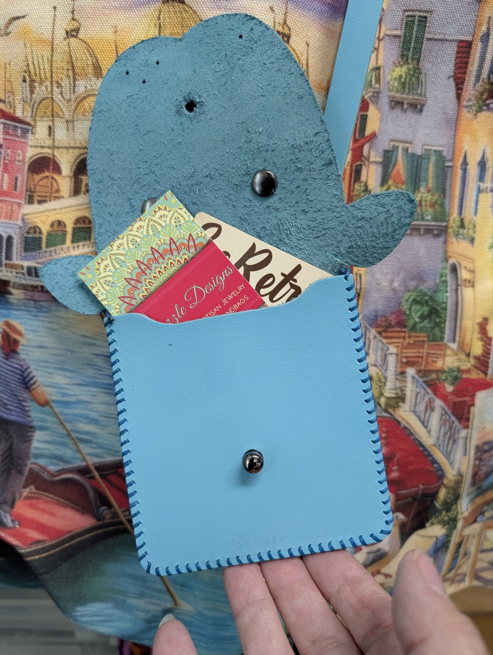 Puppy Leather Purse Pouch Wristlet-#819 - Image 2