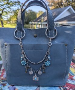 NEW Double Strand Necklace Purse Charm-#838
