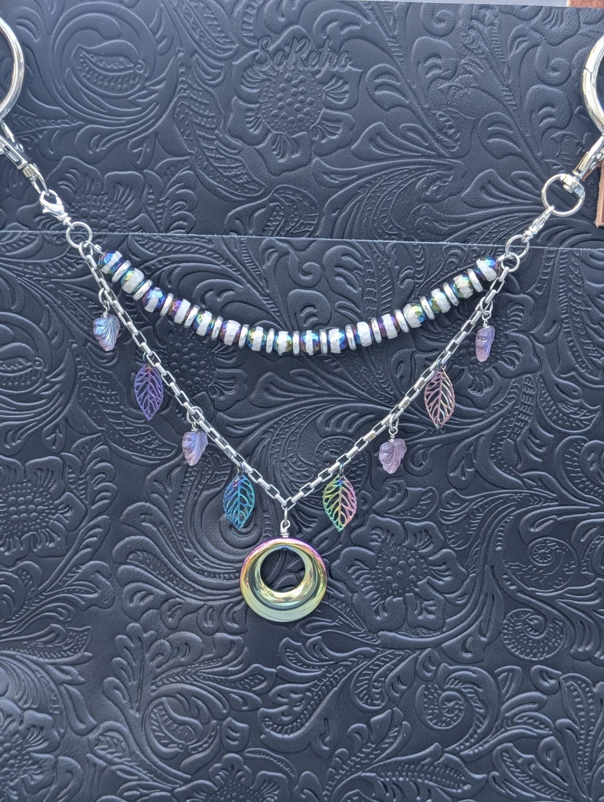 NEW Double Strand Necklace Purse Charm-#842