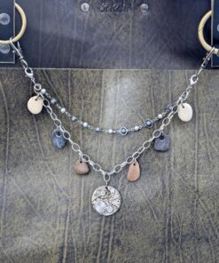 NEW Double Strand Necklace Purse Charm-#843