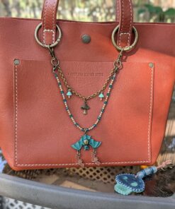 NEW Double Strand Necklace Purse Charm-#846