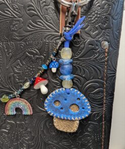 Alternative view of RESERVED LISTING FOR AMY L. ONLY-Custom Adorable Mushroom Leather Purse Charm